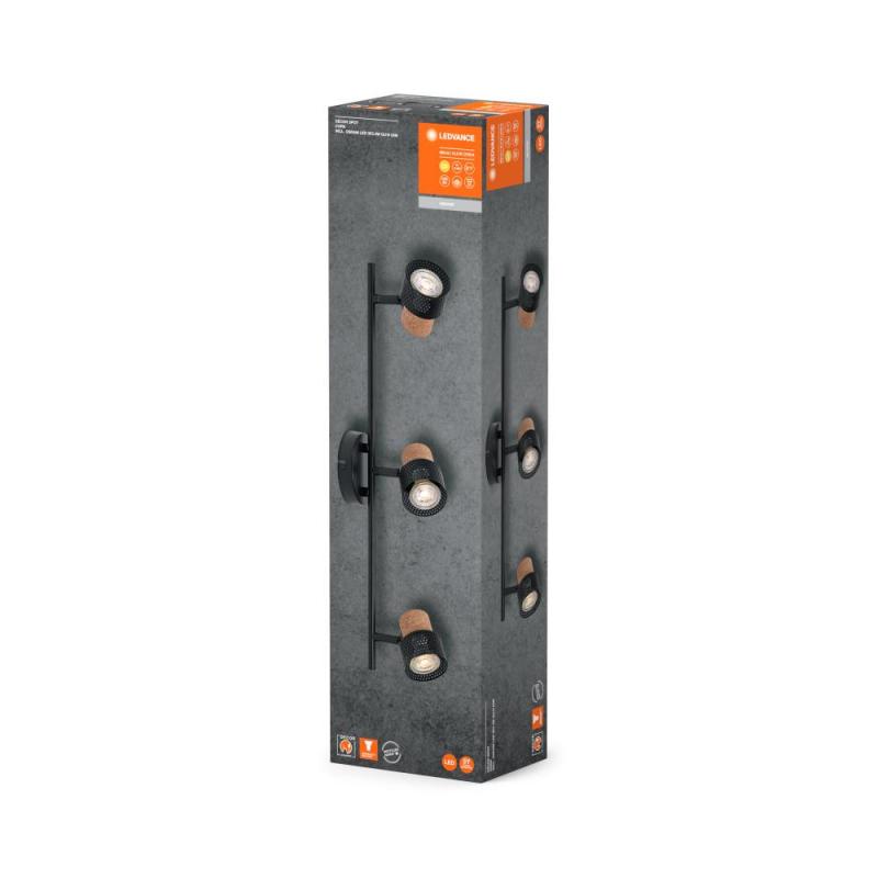 LEDVANCE Nachhaltiger LED Spot Cork 3er Strahler Schwarz
